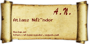 Atlasz Nándor névjegykártya
